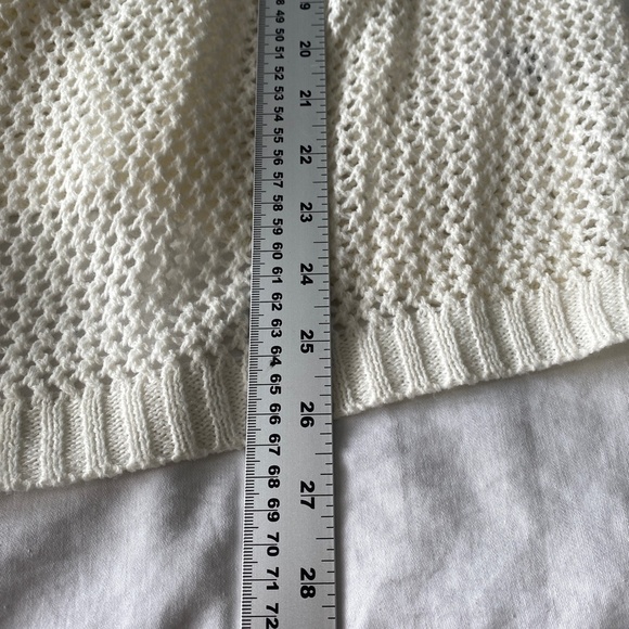 Introspect Womens Cream Open Knit Long Sleeve Cardigan Sweater Open Front Medium - Picture 10 of 13